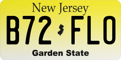 NJ license plate B72FLO