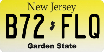 NJ license plate B72FLQ