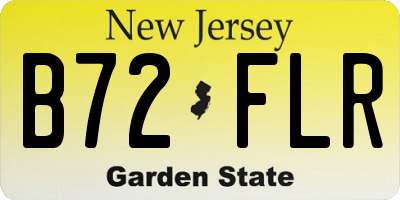 NJ license plate B72FLR