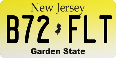 NJ license plate B72FLT