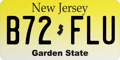 NJ license plate B72FLU