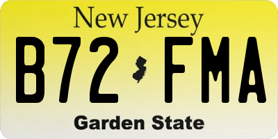 NJ license plate B72FMA