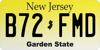 NJ license plate B72FMD