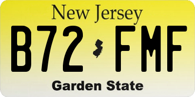 NJ license plate B72FMF