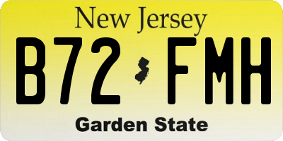NJ license plate B72FMH