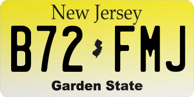 NJ license plate B72FMJ
