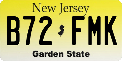 NJ license plate B72FMK