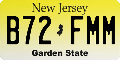 NJ license plate B72FMM