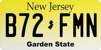 NJ license plate B72FMN