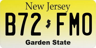 NJ license plate B72FMO