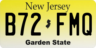 NJ license plate B72FMQ