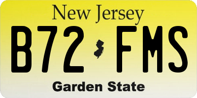 NJ license plate B72FMS