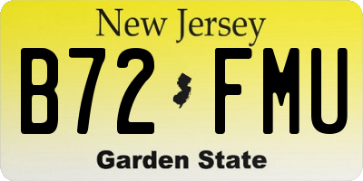 NJ license plate B72FMU