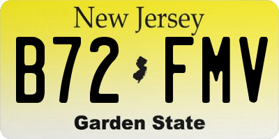 NJ license plate B72FMV