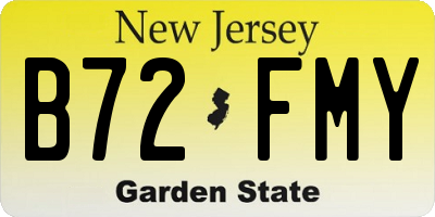 NJ license plate B72FMY