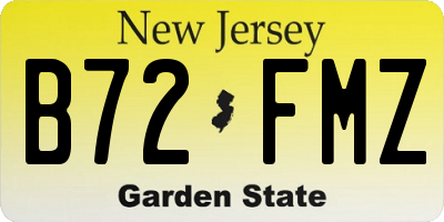NJ license plate B72FMZ