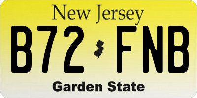 NJ license plate B72FNB