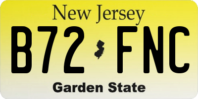 NJ license plate B72FNC
