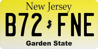 NJ license plate B72FNE