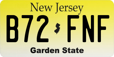 NJ license plate B72FNF