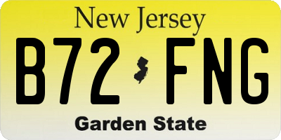 NJ license plate B72FNG