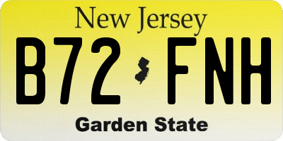 NJ license plate B72FNH