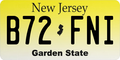 NJ license plate B72FNI