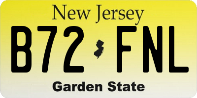 NJ license plate B72FNL