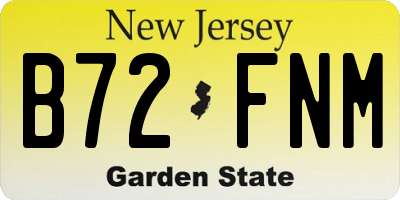 NJ license plate B72FNM