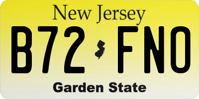 NJ license plate B72FNO