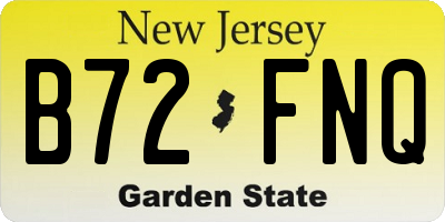 NJ license plate B72FNQ