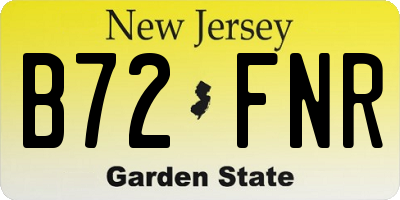 NJ license plate B72FNR