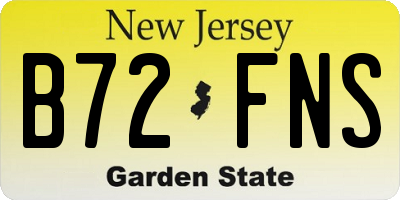 NJ license plate B72FNS