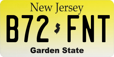 NJ license plate B72FNT