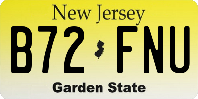 NJ license plate B72FNU