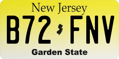 NJ license plate B72FNV