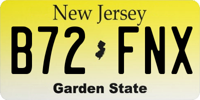 NJ license plate B72FNX
