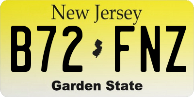 NJ license plate B72FNZ