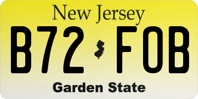 NJ license plate B72FOB
