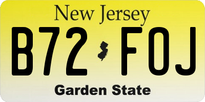 NJ license plate B72FOJ
