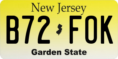 NJ license plate B72FOK