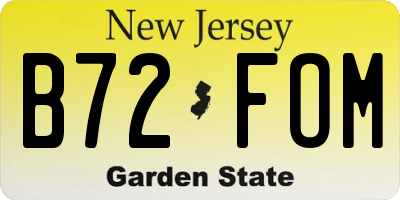 NJ license plate B72FOM