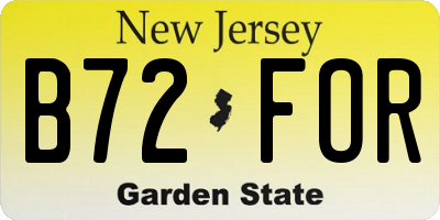 NJ license plate B72FOR