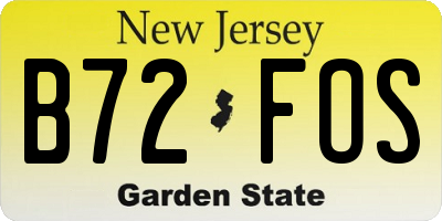 NJ license plate B72FOS