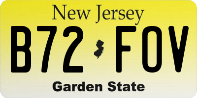 NJ license plate B72FOV