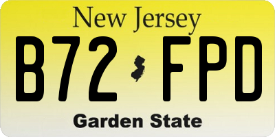 NJ license plate B72FPD