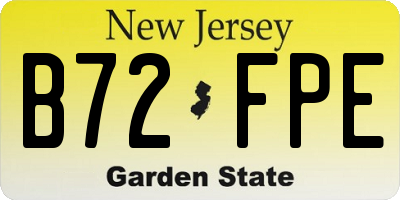 NJ license plate B72FPE