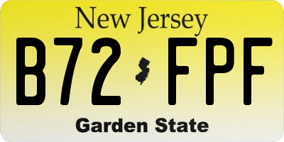 NJ license plate B72FPF