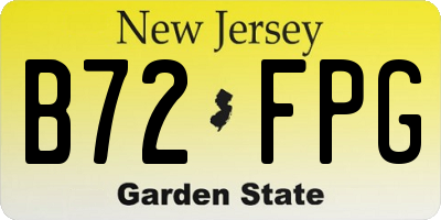 NJ license plate B72FPG