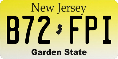 NJ license plate B72FPI